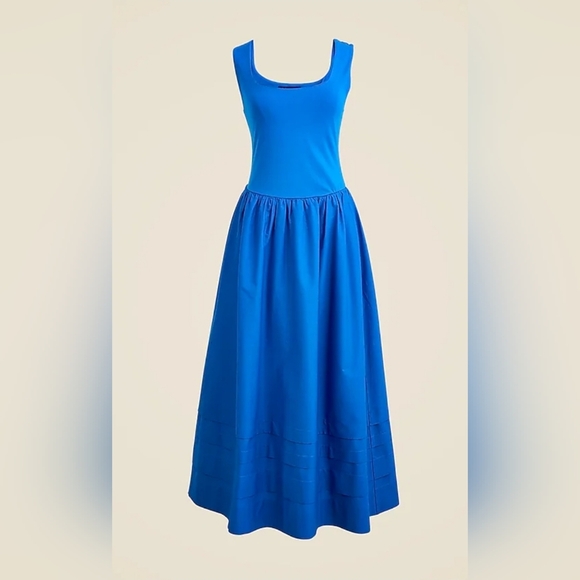 Nwt J. Crew Drop-Waist Mixy Dress In Electric Blue Size Tall 10 - Picture 1 of 5
